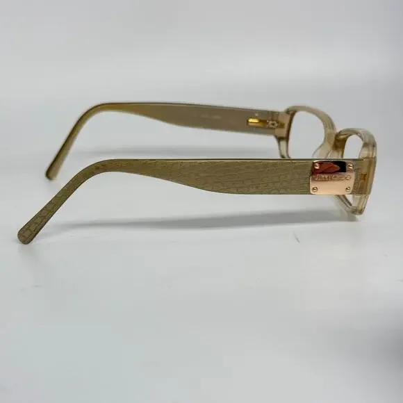 Jimmy Choo JC 10 Tan Snakeskin Eyeglasses Frames 54-15 135 H17258
